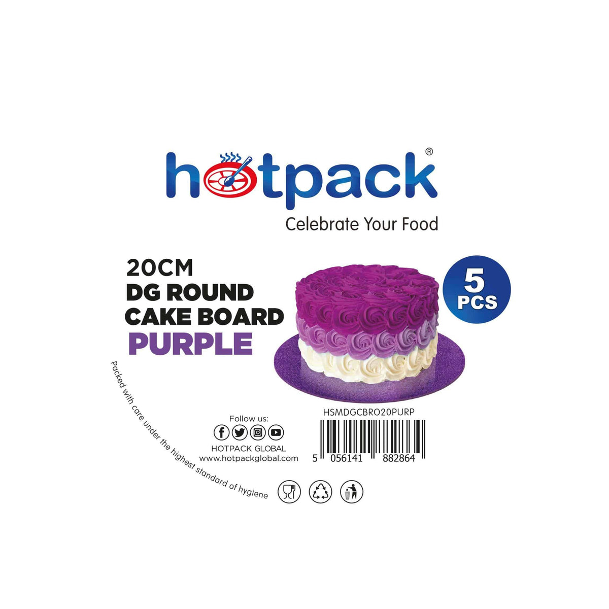 Purple Round Cake Board 5 Pieces