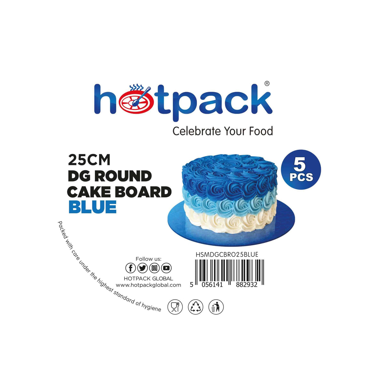 Blue Round Cake Board 5 Pieces