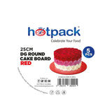 Red Round Cake Board 5 Pieces
