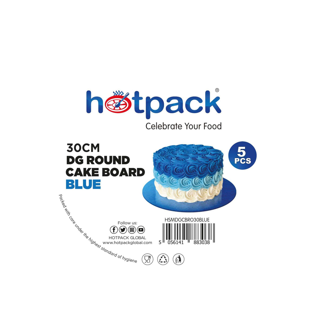 Blue Round Cake Board 5 Pieces