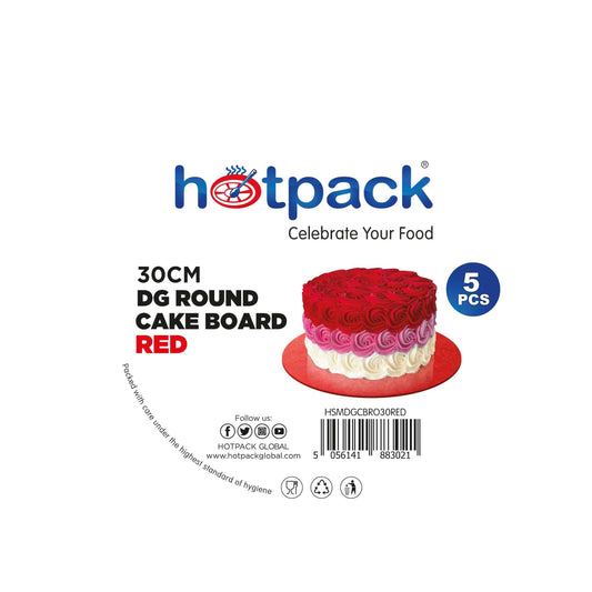 Red Round Cake Board 5 Pieces