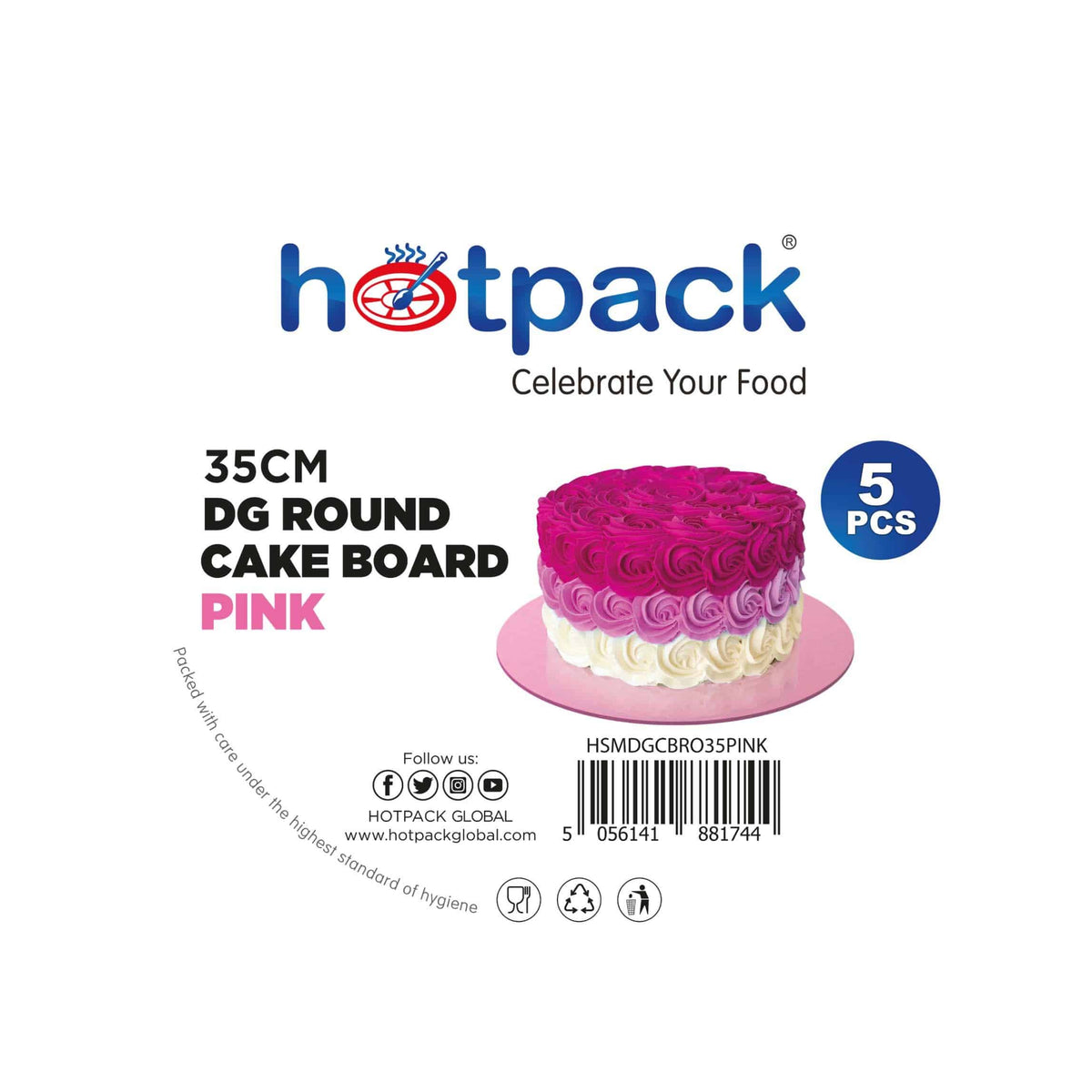 Pink Round Cake Board 5 Pieces