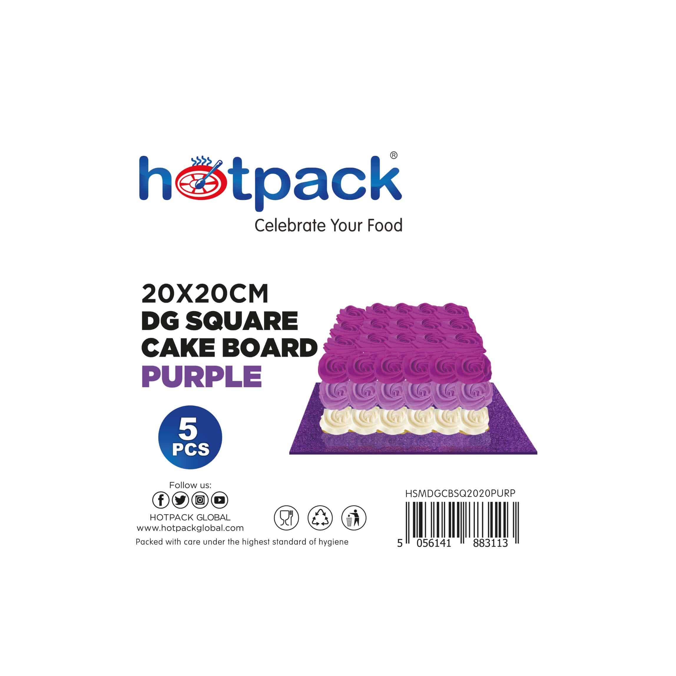 Purple Square Cake Board 5 Pieces
