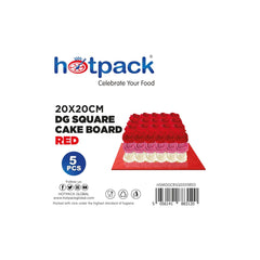 Red Square Cake Board 5 Pieces