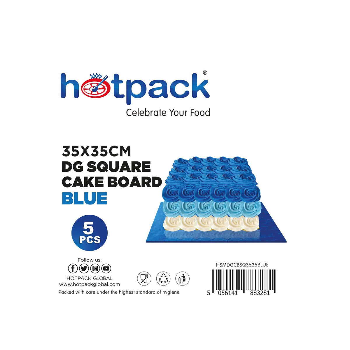 Blue Square Cake Board 5 Pieces