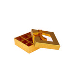 علبة شوكولاتة مربعة الشكل مكونة من 9 أقسام - قطعة واحدة