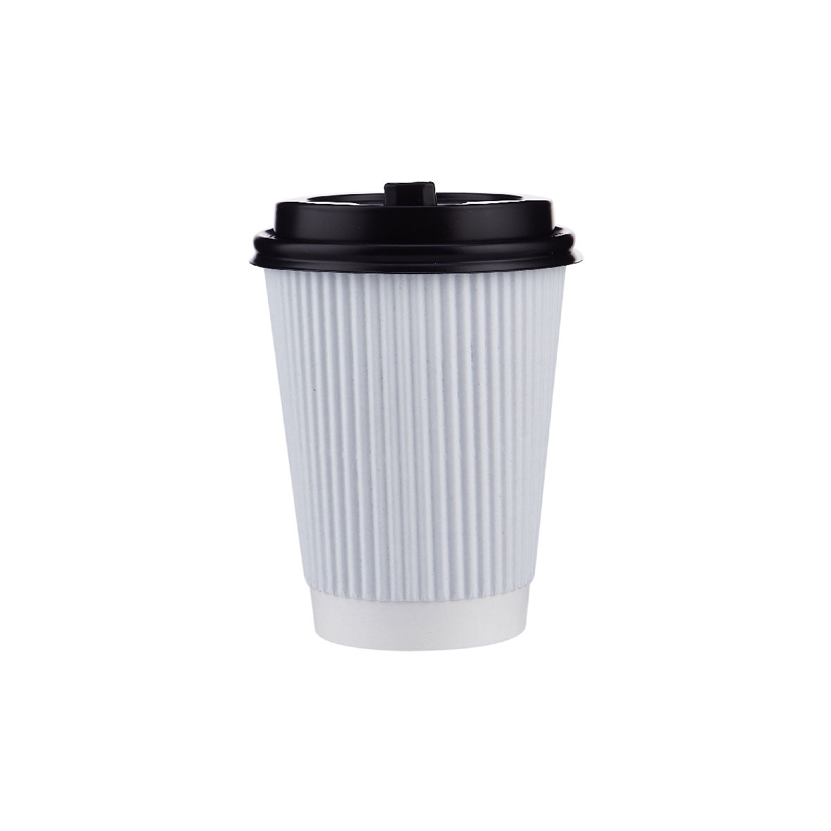 12 Oz White Ripple Paper Cup With Lid 10 Pieces