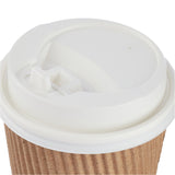 8 Oz Kraft Ripple Paper Cup With Lid 10 Pieces