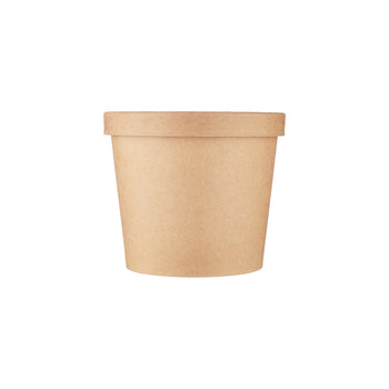 Kraft Paper Noodle Bowl with Kraft Lid 5 Pieces