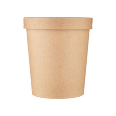 Kraft Paper Noodle Bowl with Kraft Lid 5 Pieces