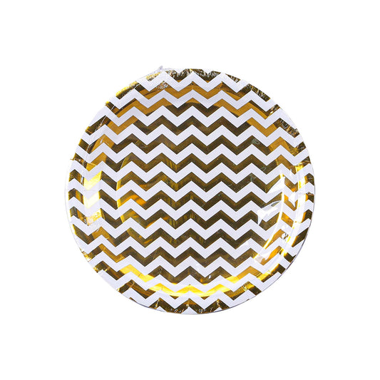 Paper Plates Heavy Duty Plate Golden Printed 25 Pieces