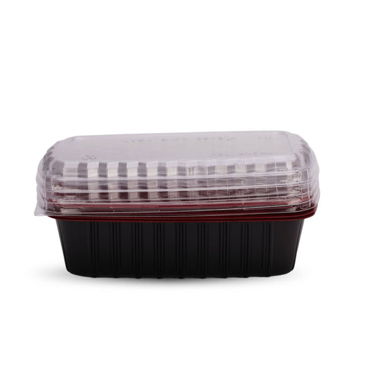 Red & Black 1000 ml PP Container With Lid 5 pieces