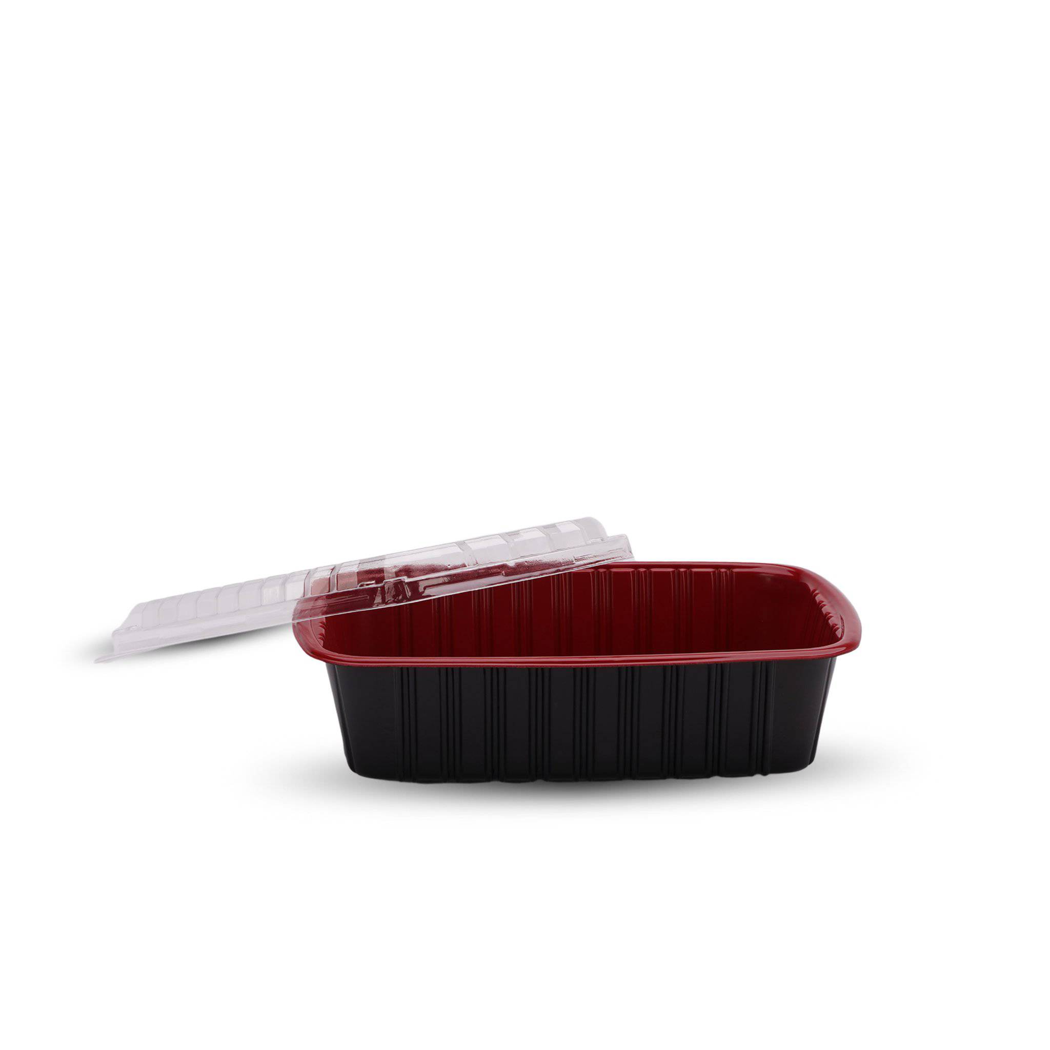 Red & Black 1000 ml PP Container With Lid 5 pieces