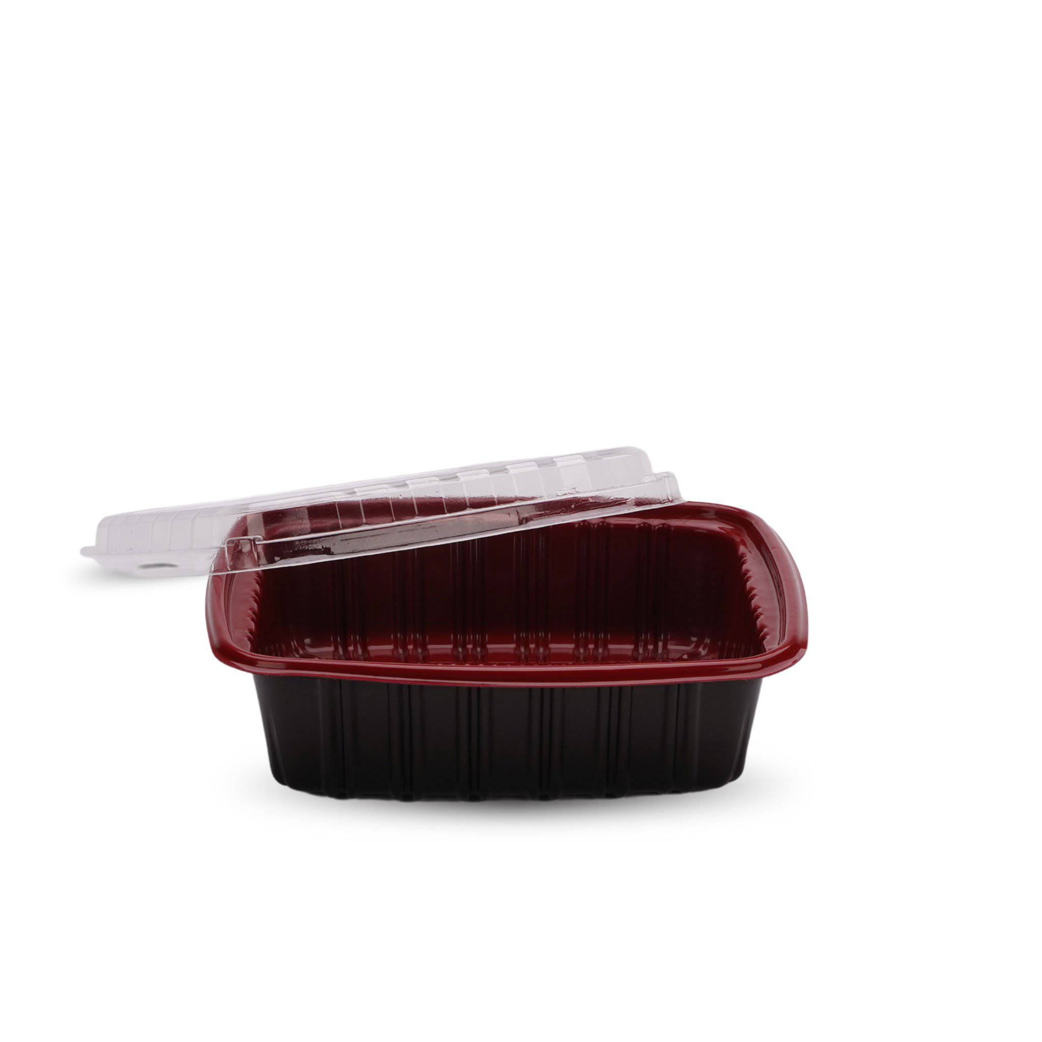 Red & Black 650 ml PP Container With Lid 5 pieces