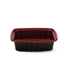 Red & Black 650 ml PP Container With Lid 5 pieces