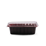 Red & Black 650 ml PP Container With Lid 5 pieces