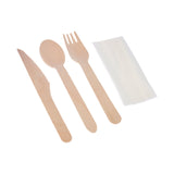 250 Pieces Wooden Cutlery Pack SPN/FRK/KNF/NPKN