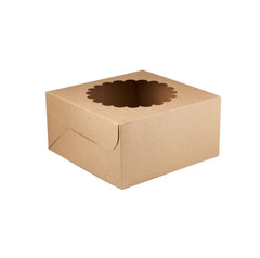 100 Pieces Kraft Cake Box Round With Window