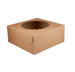 100 Pieces Kraft Cake Box Round With Window