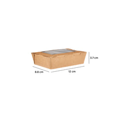 300 Pieces 120 Mm Kraft Lunch Box With Window