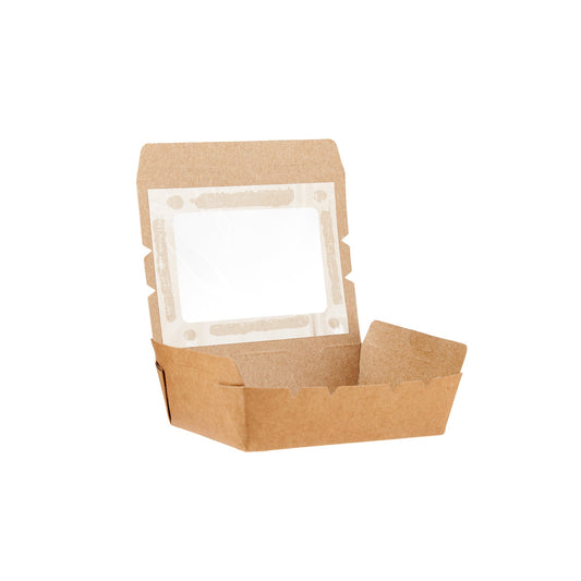 Kraft Lunch Box With Window 120 Mm