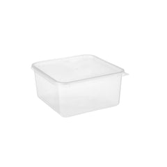 120 Pieces Clear Square Microwavable Container 2000 ML