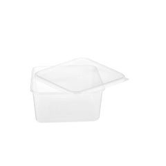 120 Pieces Clear Square Microwavable Container 2000 ML