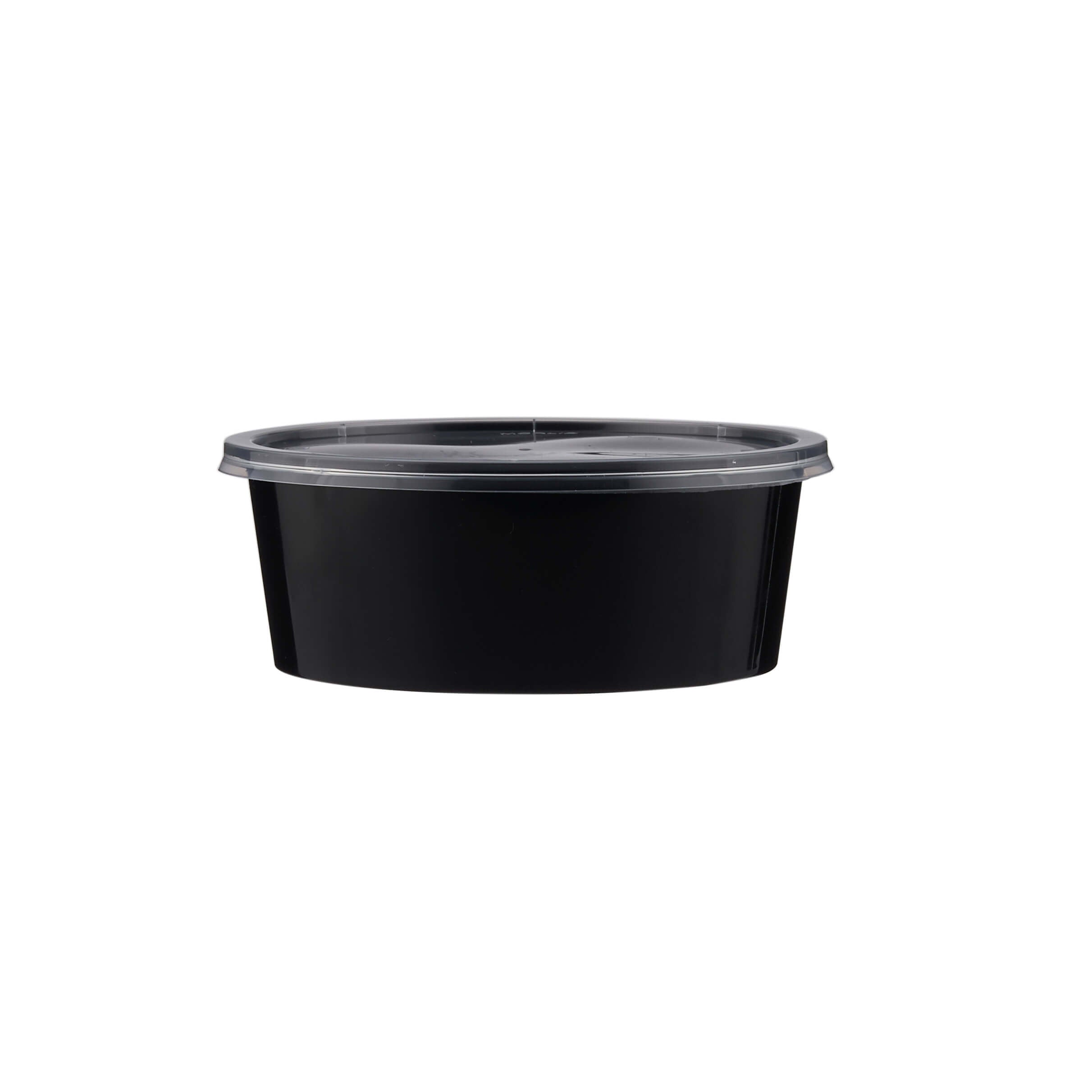 Black Round Microwavable Container 250 Ml Base Only 