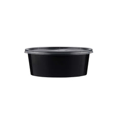 Black Round Microwavable Container 250 Ml Base Only