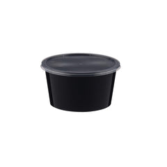 Black Round Microwavable Container 400 Ml Base Only