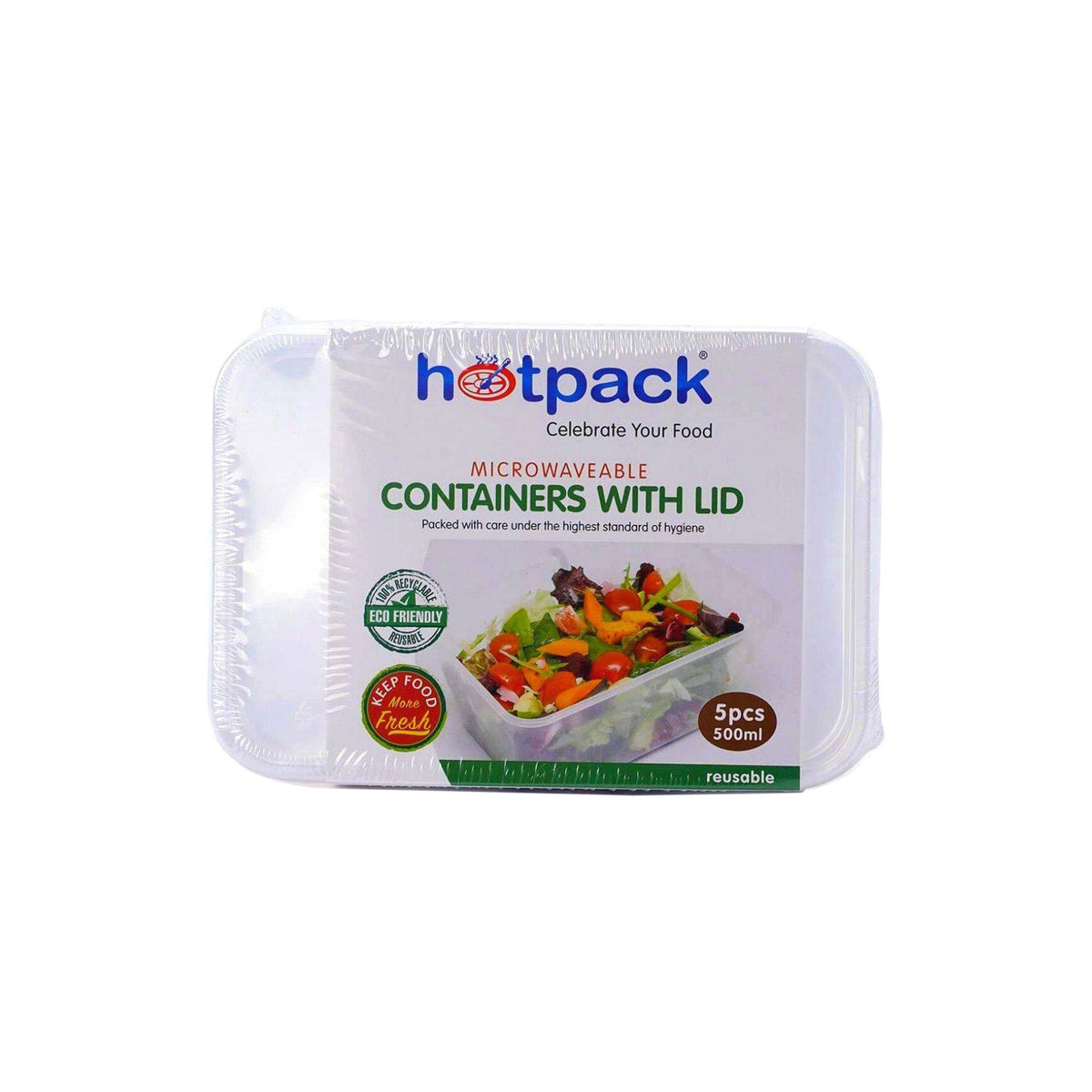 Microwave Food Container 500 ml With Lid 5 Pieces