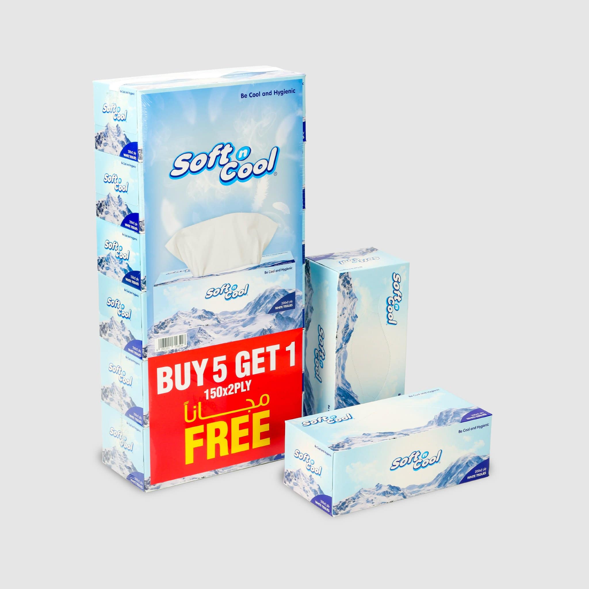 Soft N Cool Facial Tissue 150 Sheets X 2 Ply