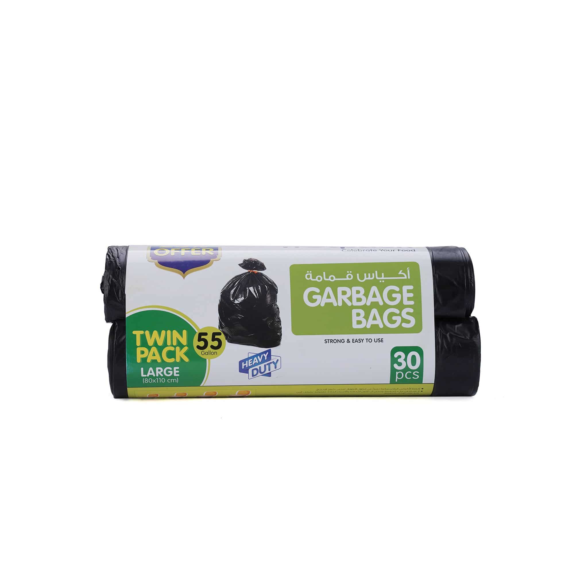 Heavy Duty Garbage Roll Black 80x110cm 55 Gallon