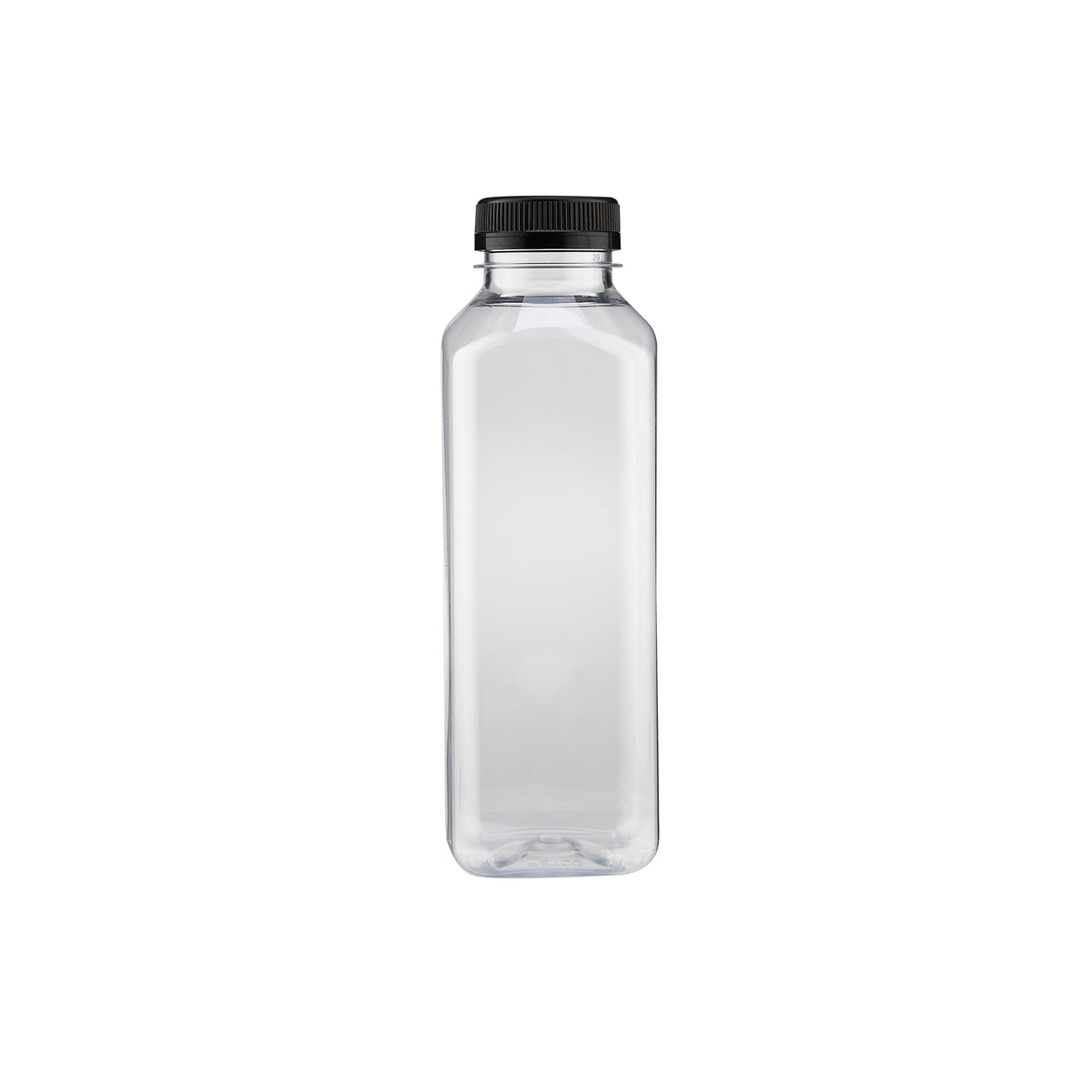 Plastic Square Bottle With Black Cap