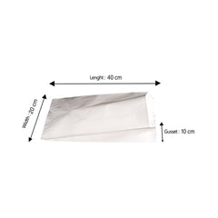 Flat Bottom Bags White Paper Bag 4 KG - Hotpack Global