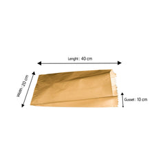 Flat Bottom Bags Brown Paper Bag 4 KG - Hotpack Global