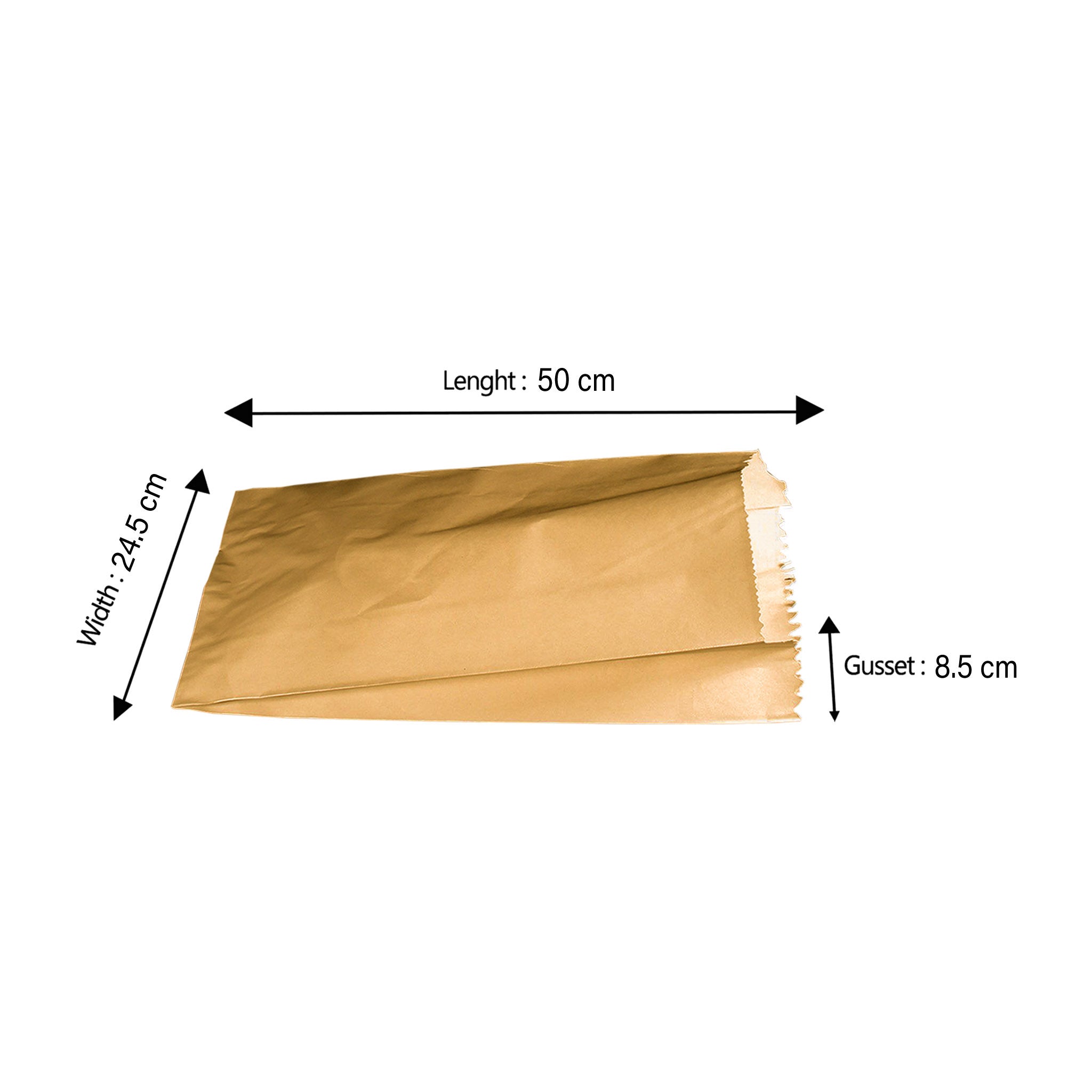 Flat Bottom Bags Brown Paper Bag 4 KG - Hotpack Global