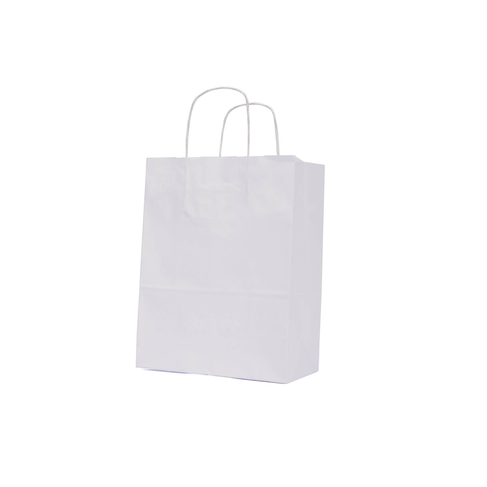 Paper Bag White Twisted Handle 24x12x31 Cm