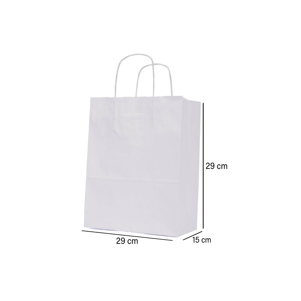 Paper Bag White Twisted Handle 29x15x29 Cm