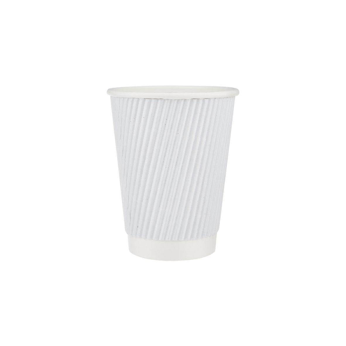 12 Oz White Ripple Paper Cup With Lid 10 Pieces