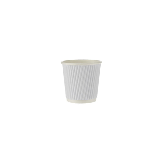 4 Oz White Ripple Paper Cup 25 Pieces