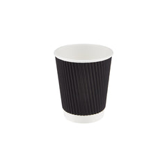 500 Pieces 8 Oz Black Ripple Wrap Cup