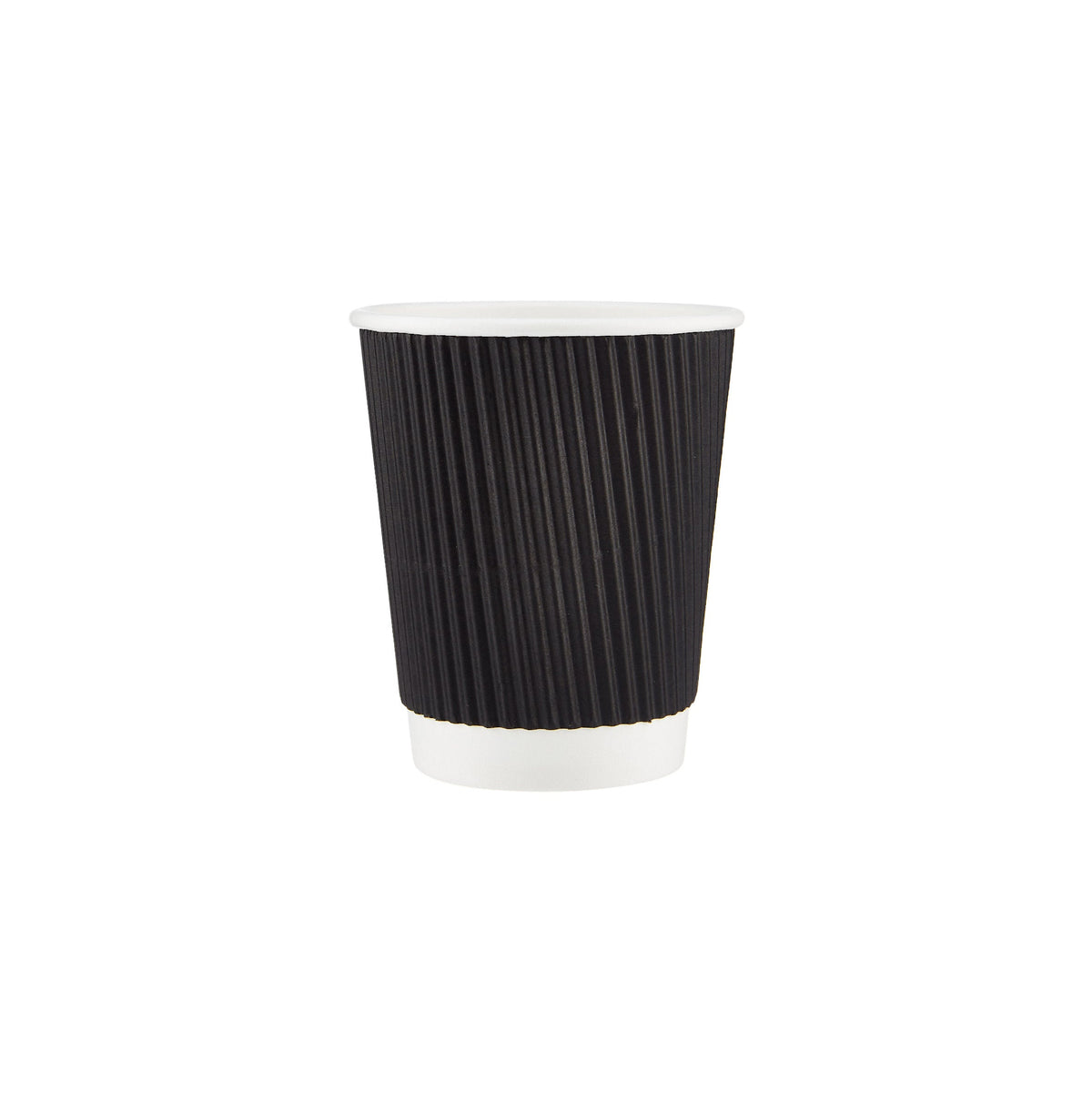 500 Pieces 8 Oz Black Ripple Wrap Cup