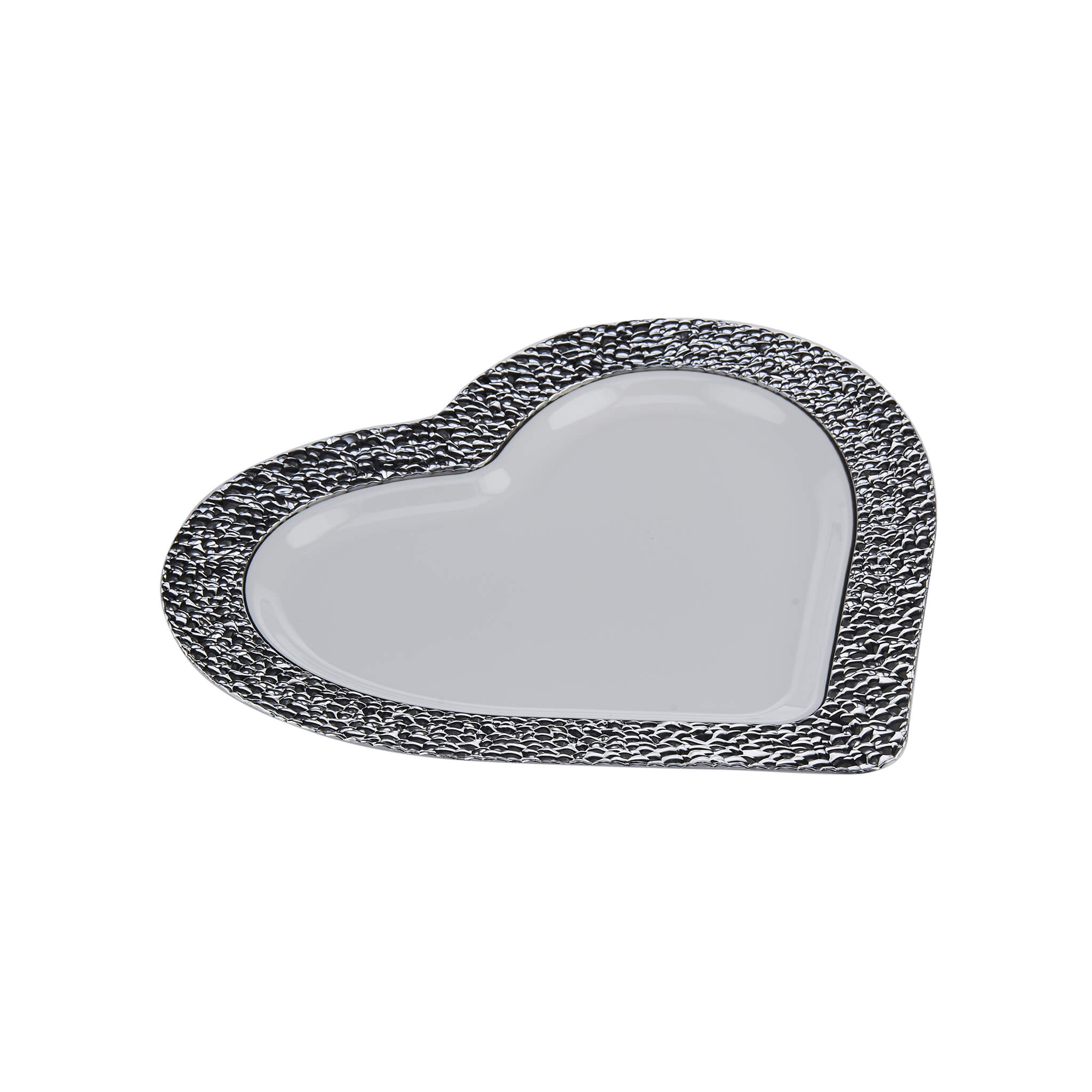 Premium Design Heart Plate with Silver Rim 10 Pieces