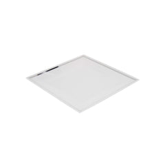 10 Pieces White Square Plate With Silver Rim Design