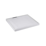 10 Pieces White Square Plate With Silver Rim Design