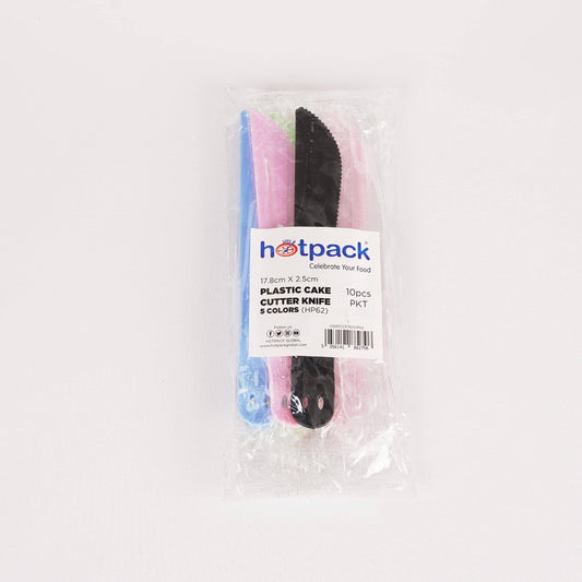 Plastic Cake Cutter Knife 5 Colors 10 Pieces