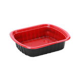 300 Pieces Red & Black Base Container 800 Ml With Lids