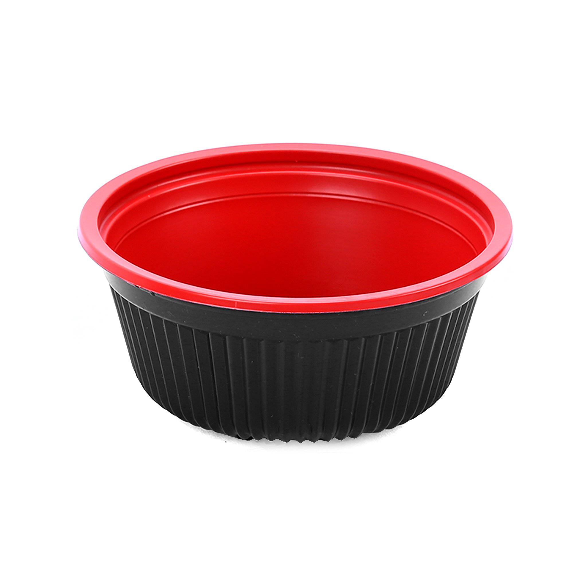 Hotpack | Red & Black Soup Bowl 700 cc with Lids | 200 Pieces - Hotpack Global