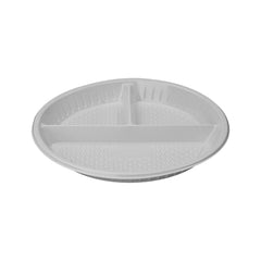 Round Plastic Plate 3-compartment 10 Inch